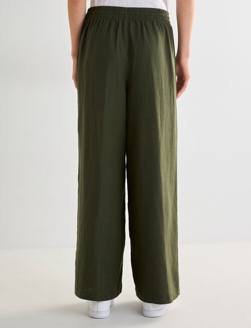 Zest Linen Palazzo Pant, Olive product photo View 02 L