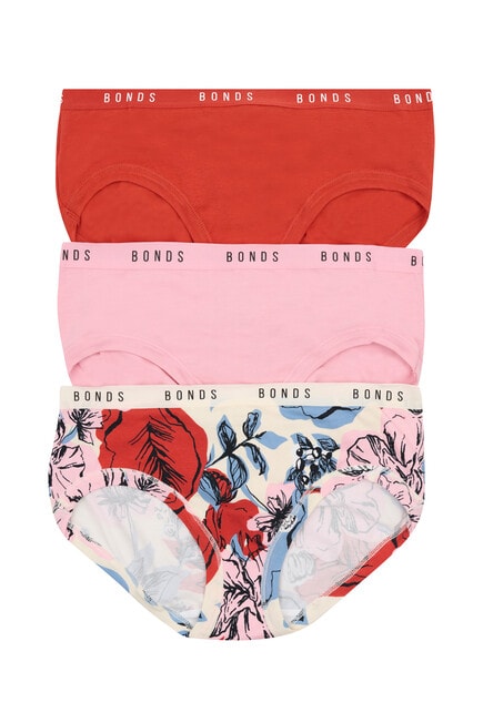 Bonds Tails Midi Brief, 3-Pack, Bloom, Red & Flower product photo