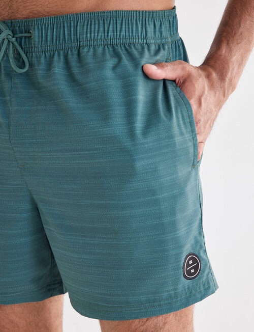 Gasoline Plain Swimshort, Green product photo View 04 L