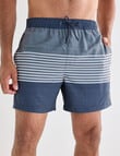Gasoline Tri Stripe Swimshort, Blue product photo