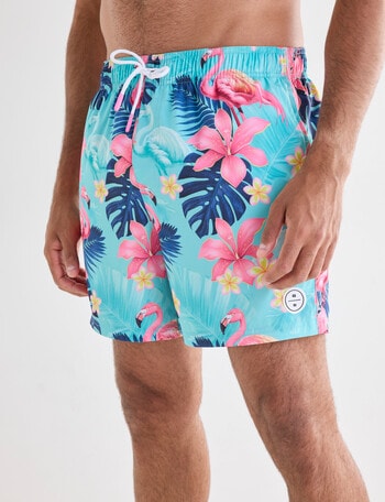 Gasoline Flamingo Swimshort, Seafoam product photo