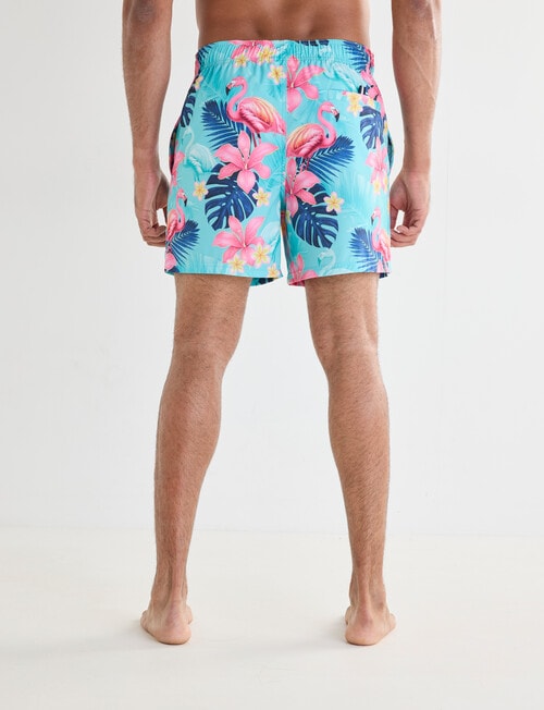 Gasoline Flamingo Swimshort, Seafoam product photo View 02 L