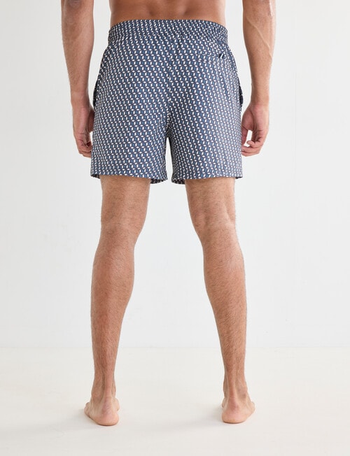 Gasoline Geometric Swimshort, Blue product photo View 02 L