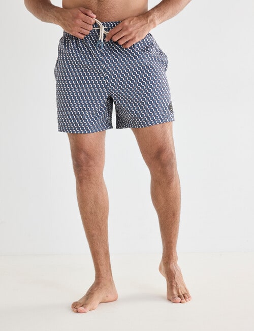Gasoline Geometric Swimshort, Blue product photo View 05 L