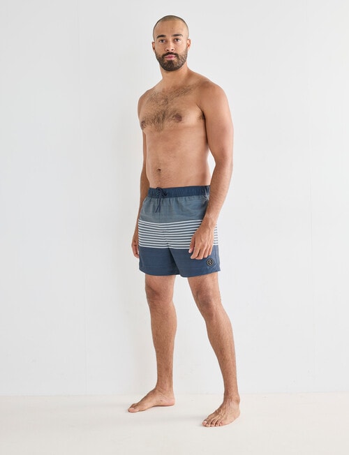 Gasoline Tri Stripe Swimshort, Blue product photo View 03 L