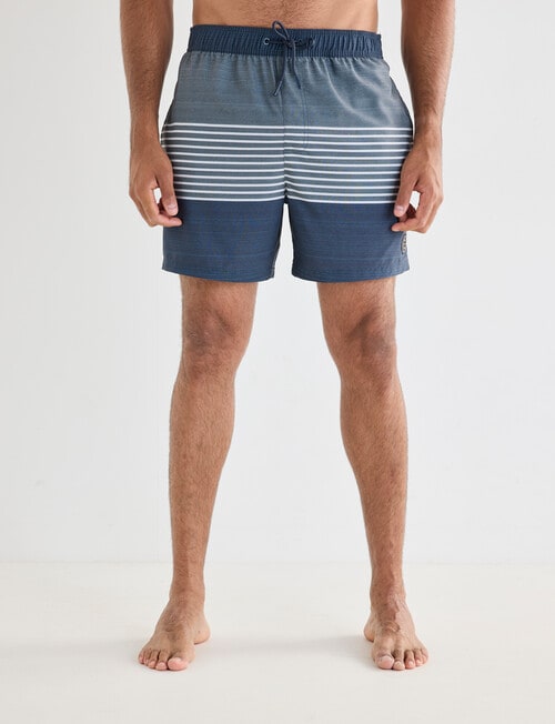 Gasoline Tri Stripe Swimshort, Blue product photo View 04 L