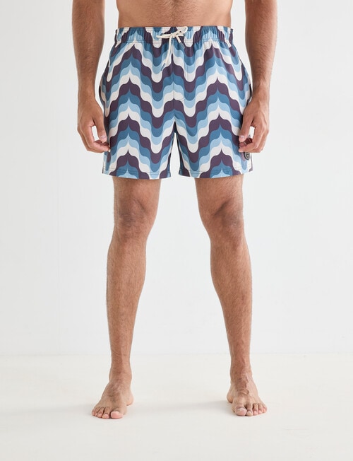 Gasoline Wavey Swimshort, Blue product photo
