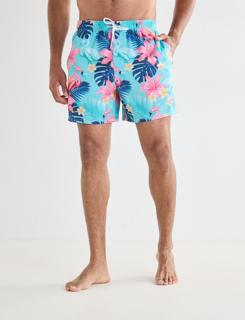 Gasoline Flamingo Swimshort, Seafoam product photo View 04 L