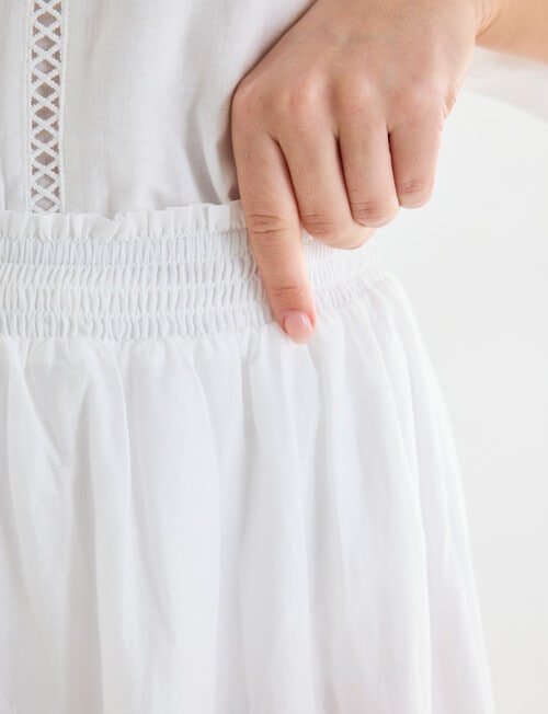 Whistle Tiered Detail Skirt, White product photo View 04 L
