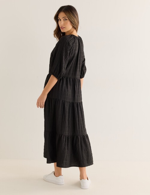 Whistle V-Neck Midi Dress, Black product photo View 02 L