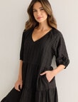 Whistle V-Neck Midi Dress, Black product photo View 04 S