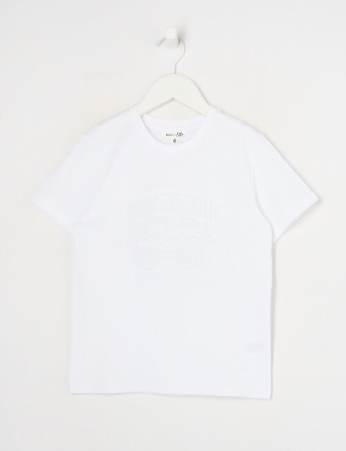 Mac & Ellie Deboss Digger Short Sleeve, White product photo