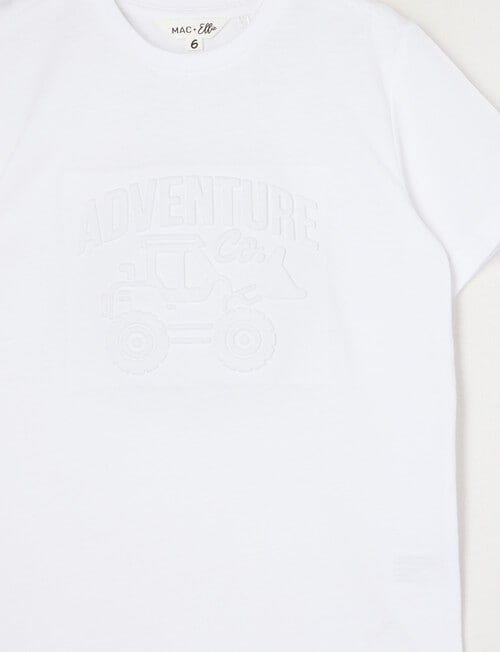 Mac & Ellie Deboss Digger Short Sleeve, White product photo View 02 L