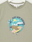 Mac & Ellie NZ Kiwi Surf Short Sleeve Tee, Moss product photo View 02 S