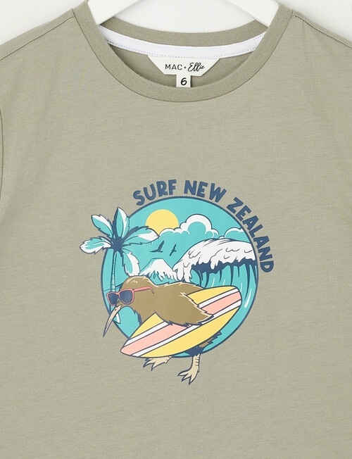 Mac & Ellie NZ Kiwi Surf Short Sleeve Tee, Moss product photo View 02 L
