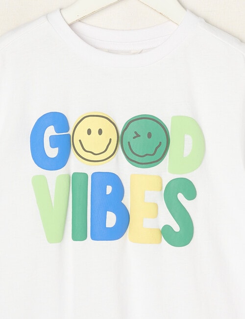 Mac & Ellie Good Vibes Short Sleeve Tee, Ivory product photo View 02 L