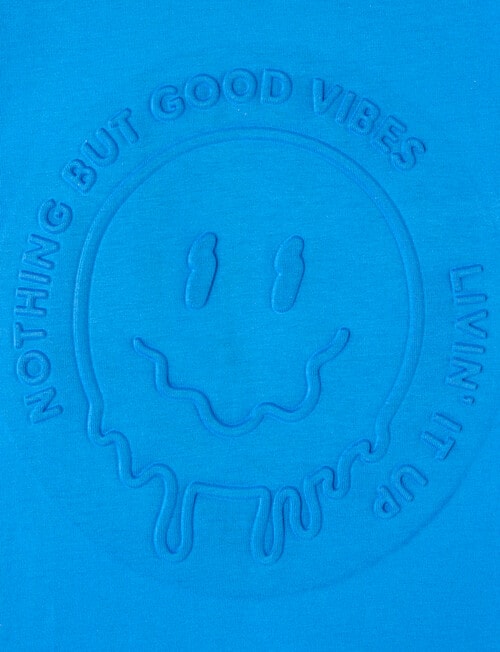 Mac & Ellie Deboss Smile Short Sleeve Tee, Ocean product photo View 02 L