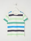 Mac & Ellie Stripe Short Sleeve Tee, White & Green product photo