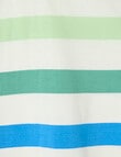 Mac & Ellie Stripe Short Sleeve Tee, White & Green product photo View 02 S
