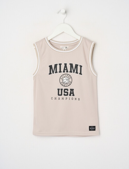Mac & Ellie Basketball Mesh Tank Top, Stone product photo