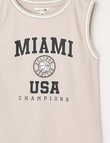 Mac & Ellie Basketball Mesh Tank Top, Stone product photo View 02 S