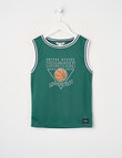 Mac & Ellie Basketball Mesh Tank Top, Green product photo