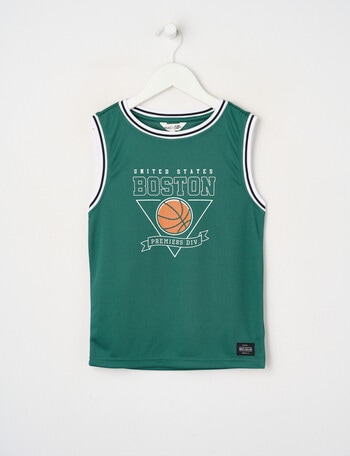 Mac & Ellie Basketball Mesh Tank Top, Green product photo