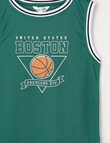 Mac & Ellie Basketball Mesh Tank Top, Green product photo View 02 S
