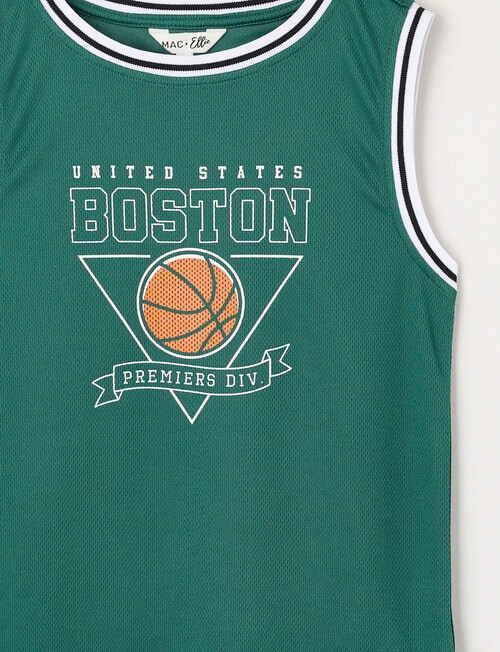 Mac & Ellie Basketball Mesh Tank Top, Green product photo View 02 L