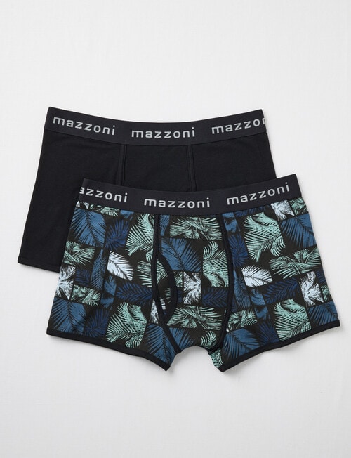 Mazzoni Open Front Print Trunk, 2-Pack, Palm Print & Plain Black product photo