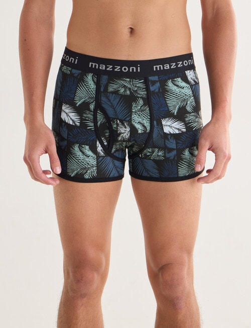 Mazzoni Open Front Print Trunk, 2-Pack, Palm Print & Plain Black product photo View 02 L