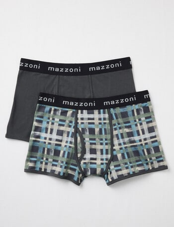 Mazzoni Open Front Print Trunk, 2-Pack, Check & Grey product photo