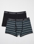 Mazzoni Open Front Stripe Trunk, 2-Pack, Sage Stripe & Plain Black product photo