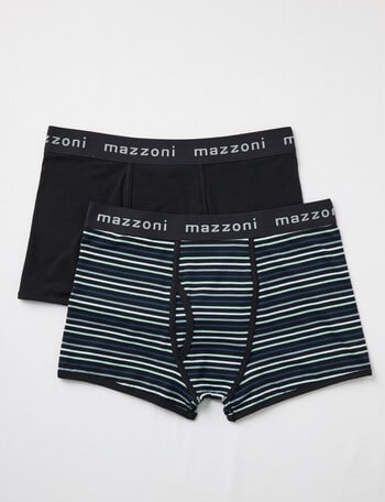 Mazzoni Open Front Stripe Trunk, 2-Pack, Sage Stripe & Plain Black product photo