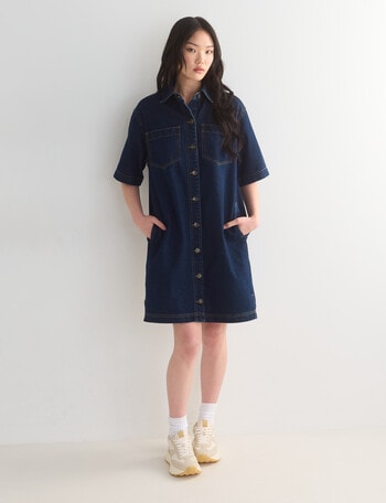 Denim Republic Shirt Dress, Rinse product photo