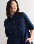 Denim Republic Shirt Dress, Rinse product photo View 04 S