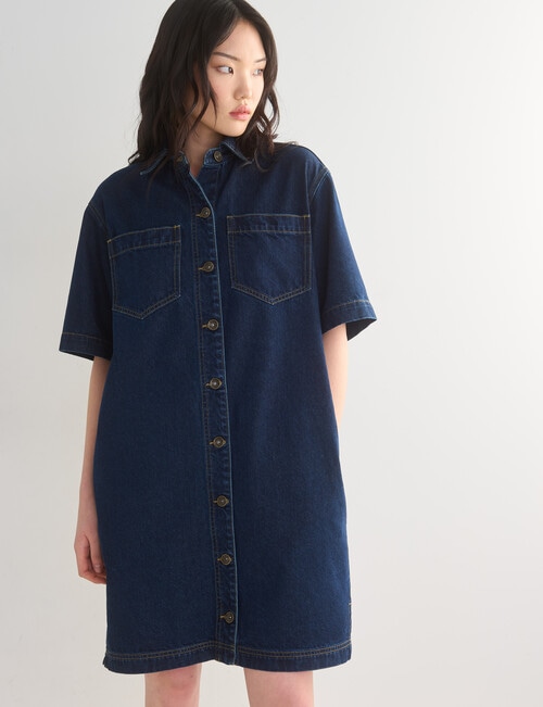 Denim Republic Shirt Dress, Rinse product photo View 05 L