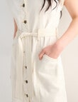 Denim Republic Belted Dress, Ecru product photo View 05 S