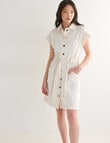 Denim Republic Belted Dress, Ecru product photo View 06 S