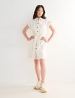 Denim Republic Belted Dress, Ecru product photo View 08 S