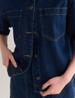 Denim Republic Short Sleeve Overshirt, Rinse product photo View 06 S