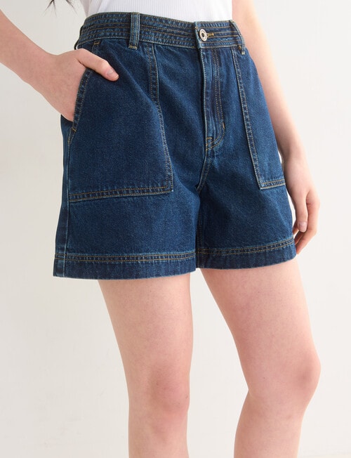 Denim Republic Patch Pocket Shorts, Rinse product photo