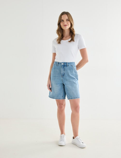 Denim Republic Baggy Jort, Light Wash product photo