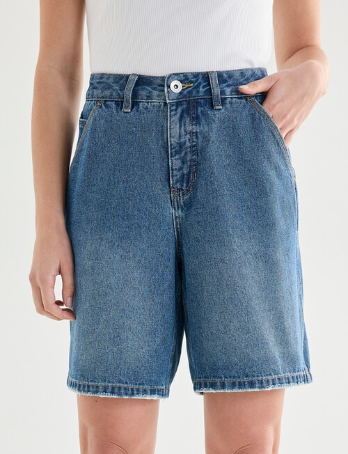 Denim Republic Baggy Jort, Mid Wash product photo