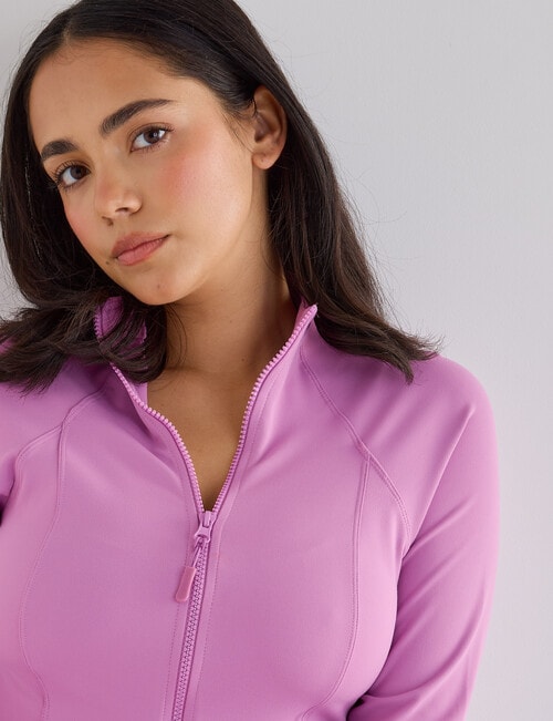 Superfit Zip Up Top, Cosmetic Pink product photo View 04 L