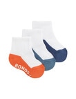 Bonds Logo Quarter Crew Socks, 3-Pack, Blue & Orange product photo