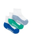Bonds Logo Lights Quarter Crew Socks, 3-Pack, Blue & Frog product photo View 02 S