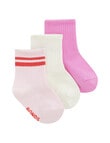Bonds Stay Ons Crew Socks, 3-Pack, Marscapone, Blossom & Blush product photo
