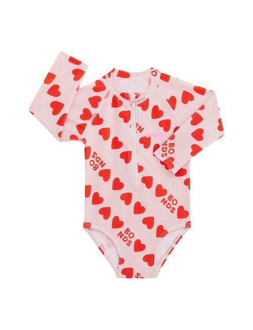Bonds Swim Long-Sleeve Zip-Through Onepiece, Bonds Loves You product photo