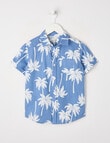 Mac & Ellie Palm Short Sleeve Shirt, Indigo product photo